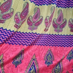 Mona Maxi Dress - Vintage Indian Sari - Watermelon Pink & Blue - Free Size -KIKIS Clothing Shop 169185769 458033635509650 2924351252666775670 n