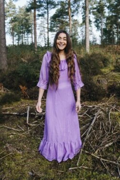 Vintage 70s Maxi Dress - Sheer Lilac - Size XS 13 Vintage 70s Maxi Dress - Sheer Lilac - Size XS -KIKIS Clothing Shop DSC04850web