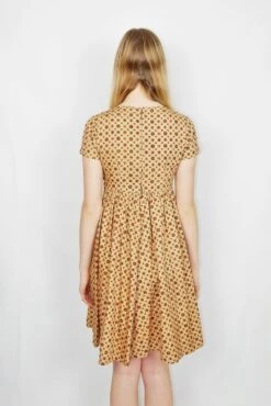 70's Vintage - Patterned Boho Tea Dress - Beige & Red - Size XXS -KIKIS Clothing Shop DSCF1779 2