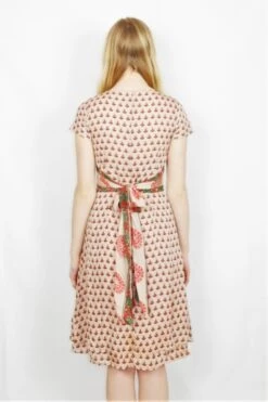 Cute Vintage Embellished Dress - Pale Pink, Green & Red Floral - XS/S -KIKIS Clothing Shop DSCF3902 2