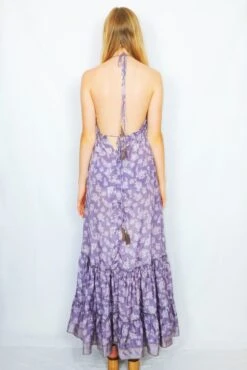 Cherry Maxi Dress - Vintage Indian Sari - Mauve & Sage Delicate Floral - Free Size 8 Cherry Maxi Dress - Vintage Indian Sari - Mauve & Sage Delicate Floral - Free Size -KIKIS Clothing Shop DSCF5594 2