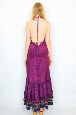 Cherry Maxi Dress - Vintage Indian Sari - Magenta, Navy & Emerald Floral Motif - Free Size 7 Cherry Maxi Dress - Vintage Indian Sari - Magenta, Navy & Emerald Floral Motif - Free Size -KIKIS Clothing Shop DSCF5611 2