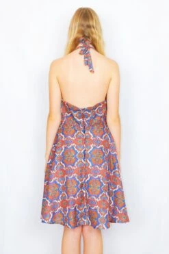 70's Vintage - Halter Skater Mini Dress - Blue & Orange Kaleidoscope - Size XXS/XS 7 70's Vintage - Halter Skater Mini Dress - Blue & Orange Kaleidoscope - Size XXS/XS -KIKIS Clothing Shop DSCF6182 2