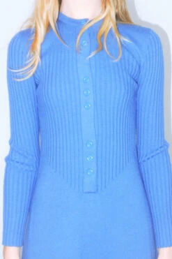 Vintage 1970s Knitted Mini Dress - Cerulean Blue - Size XXS/XS 10 Vintage 1970s Knitted Mini Dress - Cerulean Blue - Size XXS/XS -KIKIS Clothing Shop DSCF8046