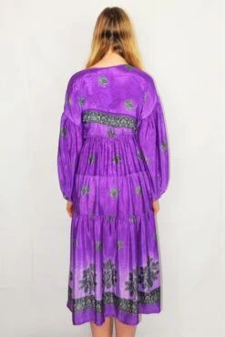 Gypsophila Midi Dress - Vintage Indian Sari - Lavender Purple Ombre - Free Size -KIKIS Clothing Shop DSCF9003
