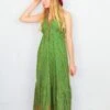Blossom Halter-Neck Maxi Dress - Apple Green & Sun Bold Paisley - Free Size