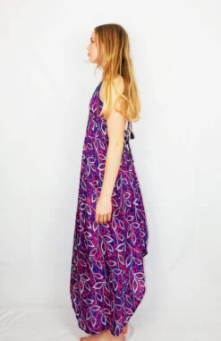 Medusa Halter Dress - Vintage Indian Sari - Sheer Fuchsia & Purple - S/M -KIKIS Clothing Shop DSCF9458b