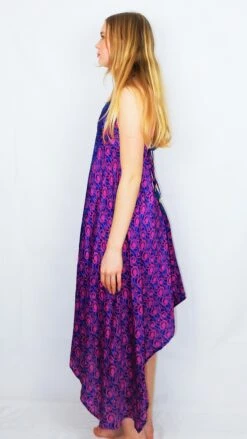 Medusa Halter Dress - Vintage Indian Sari - Purple, Teal & Pink - M/L -KIKIS Clothing Shop DSCF9495