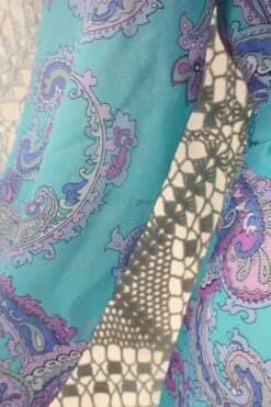 70's Vintage Maxi Dress - Aqua Blue And Lilac Paisley - Size S -KIKIS Clothing Shop IMG 0339 b19c7fc0 9169 49c8 a6b3 d61cf089acb9