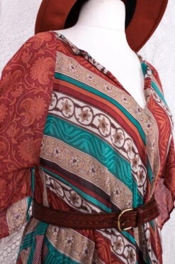 Goddess Dress - Vintage Cotton - Rust & Burnt Orange Patchwork - Free Size -KIKIS Clothing Shop IMG 0360 5aa467c7 026d 4b2e 85bd 2b44e9d3e06e