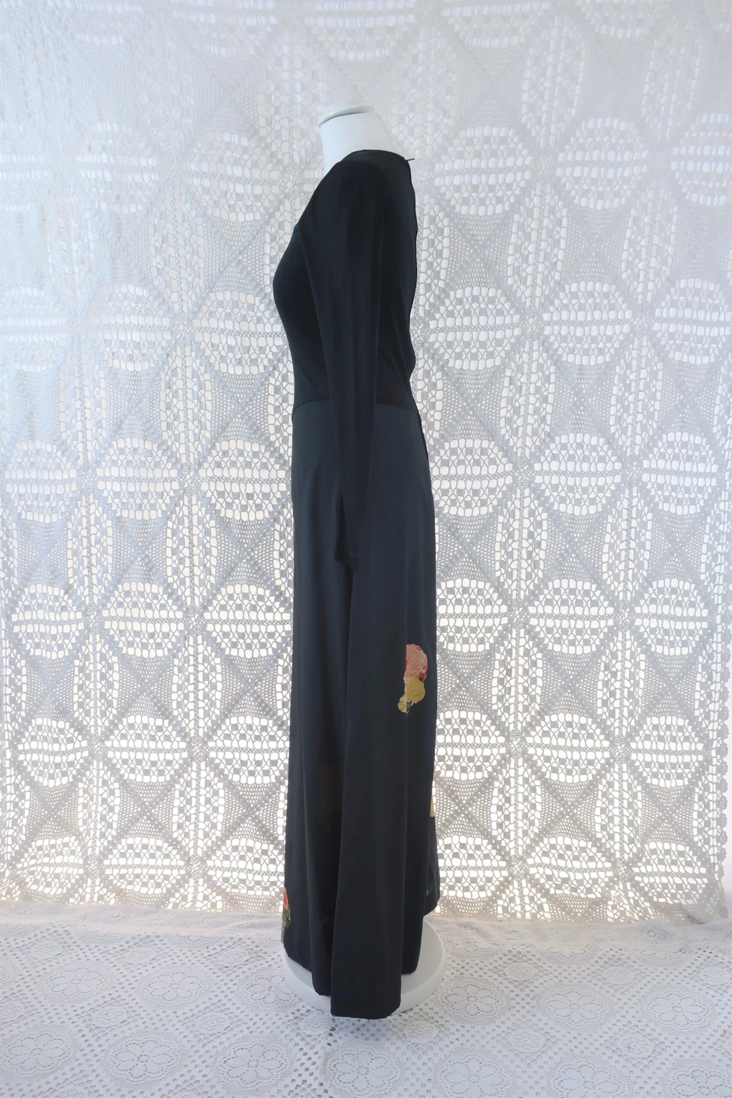 Vintage Dress - Charcoal Ice Cream Cone Print Maxi - Size XS 3 Vintage Dress - Charcoal Ice Cream Cone Print Maxi - Size XS - Image 3