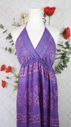 Cherry Halter-Neck Maxi Dress - Purple & Violet Paisley Floral Sari (XS - S/M) 12 Cherry Halter-Neck Maxi Dress - Purple & Violet Paisley Floral Sari (XS - S/M) -KIKIS Clothing Shop IMG 0615 b76d5520 3178 4197 ab39 a27a820804aa