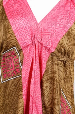 Blossom Mini Halter Dress - Vintage Indian Sari - Bubblegum & Fudge - M/L -KIKIS Clothing Shop IMG 0644 9a34cf23 0c78 460e 92e3 ff64936d0f91