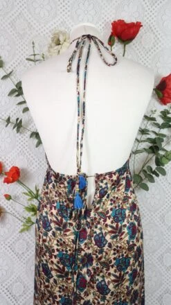 Cherry Halter-Neck Maxi Dress - Cream, Teal & Sangria Floral Sari (S/M - M/L) 16 Cherry Halter-Neck Maxi Dress - Cream, Teal & Sangria Floral Sari (S/M - M/L) -KIKIS Clothing Shop IMG 0673 fb7bf694 5e42 473a b757 46d8addb1826
