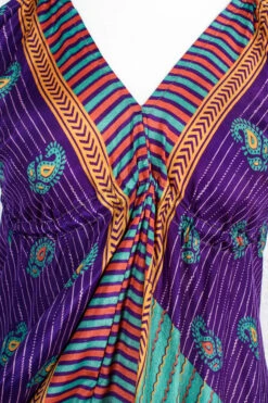 Blossom Mini Halter Dress - Vintage Indian Sari - Purple, Teal & Gold - S/M -KIKIS Clothing Shop IMG 0693 f361761c 9d43 4185 a9a6 d97d24ee1e16