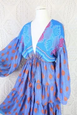 Gypsophila Midi Dress - Vintage Indian Sari - Ultramarine & Tangerine Floral Motif - Free Size L/XL 7 Gypsophila Midi Dress - Vintage Indian Sari - Ultramarine & Tangerine Floral Motif - Free Size L/XL -KIKIS Clothing Shop IMG 0731 2 6bc2cd7c 4017 48b5 a4f2 2c34c18875dc
