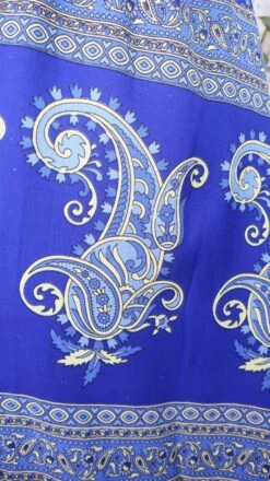 Cherry Halter-Neck Maxi Dress - Royal Blue & Lemon Floral Sari (S/M - M/L) -KIKIS Clothing Shop IMG 0738 a4a8b83e e2f3 4f2d 976d 9f56c9441d04