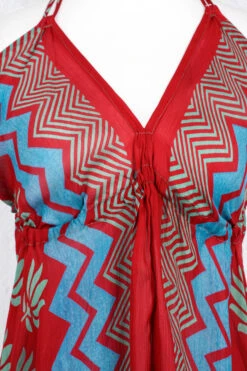 Blossom Mini Halter Dress - Vintage Indian Sari - Sheer Ruby Floral - S/M -KIKIS Clothing Shop IMG 0801 f09009e9 bb30 49c6 88e3 d501576b947c