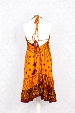 Blossom Mini Halter Dress - Vintage Indian Sari - Amber & Garnet Flower - M/L 6 Blossom Mini Halter Dress - Vintage Indian Sari - Amber & Garnet Flower - M/L -KIKIS Clothing Shop IMG 0914 f4cb3d1b e81e 4061 b27c f33e59ca73d5