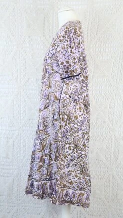 Vintage Indian Cotton Smock Dress - Wisteria & Olive - Free Size M -KIKIS Clothing Shop IMG 0935 ece99470 044a 4b8b 9662 fd31c3e5f944