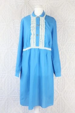 Vintage Mini Dress - Babydoll Blue & Lace - Size M 9 Vintage Mini Dress - Babydoll Blue & Lace - Size M -KIKIS Clothing Shop IMG 1048 a4b0c763 5549 4d9f af0b aeb0c8dece07