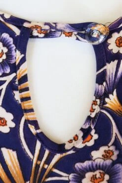 Vintage 70s Dress - Indigo Blue With Autumnal Floral - Size XS -KIKIS Clothing Shop IMG 1155 414ca0a6 16cf 4b5c 81c3 44ef96cc2bc0