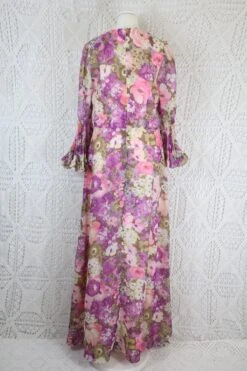 Vintage 70’s Dress - Powder Lilac Bell Sleeve Maxi - Size S/M -KIKIS Clothing Shop IMG 1167 7e7c9732 6206 40fd b09d 3484259d855b