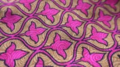 SALE Sylvia Wrap Dress - Vintage Indian Sari - Biscotti & Magenta Tile Print (XS - S/M) -KIKIS Clothing Shop IMG 2092b