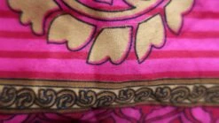 SALE Sylvia Wrap Dress - Vintage Indian Sari - Biscotti & Magenta Tile Print (XS - S/M) -KIKIS Clothing Shop IMG 2093b