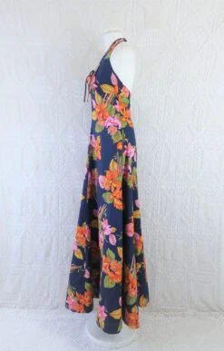 70’s Vintage Dress - Deep Navy Tropical Floral Halter-Neck Maxi - Size XS/S 11 70’s Vintage Dress - Deep Navy Tropical Floral Halter-Neck Maxi - Size XS/S -KIKIS Clothing Shop IMG 2329 90ac83af 517a 421d 8f06 aac43f808850