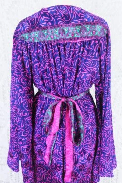 Stevie Maxi Dress - Vintage Indian Sari - Indigo & Magenta Floral - XS 10 Stevie Maxi Dress - Vintage Indian Sari - Indigo & Magenta Floral - XS -KIKIS Clothing Shop IMG 2475 1a5ad32c 14db 4c4f ba13 66534cccefe2