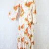 70's Vintage Dress - Soft Cream & Maple Floral - Size S