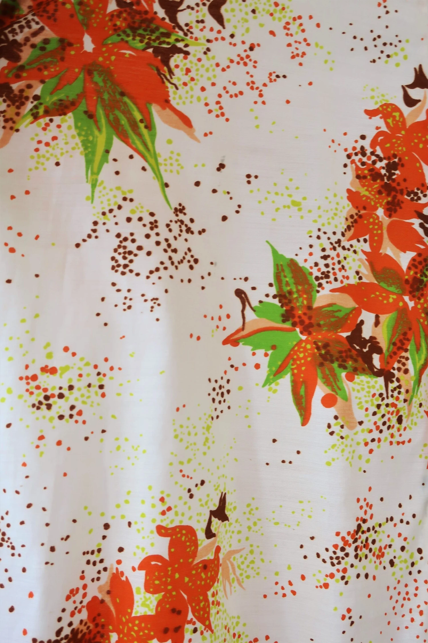 70's Vintage Dress - Soft Cream & Maple Floral - Size S 7 70's Vintage Dress - Soft Cream & Maple Floral - Size S - Image 7