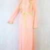70's Vintage Dress - Taffy Pink & Green Embellishments - Size XS