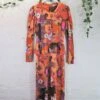 SALE 70's Floral Panel Maxi Dress - Size S/M