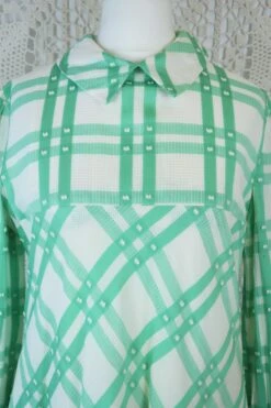 60s Vintage Mini Dress - White & Mint Green Gingham - Size S/M -KIKIS Clothing Shop IMG 3790 f942ae3f 686c 4932 957e 78b82843fa9a