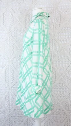 60s Vintage Mini Dress - White & Mint Green Gingham - Size S/M -KIKIS Clothing Shop IMG 3793 ef50e2eb c85a 47e4 b293 20071afcffd6
