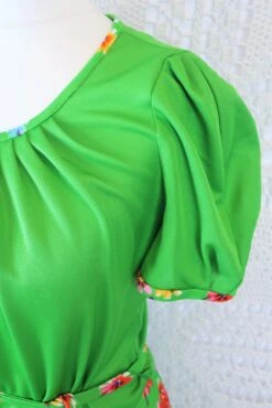 60s Vintage Mini Dress - Bright Green Florals - Size S -KIKIS Clothing Shop IMG 3797 0bde2dd2 6ed0 4db8 ba1a d0231a334957