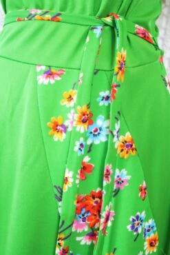 60s Vintage Mini Dress - Bright Green Florals - Size S -KIKIS Clothing Shop IMG 3799 54010fc5 c834 491e b1c7 fb96b4f7f646