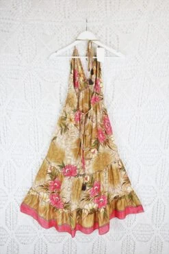 Cherry Mini Halter Dress - Oat & Pink Floral Vintage Sari (Free Size) 7 Cherry Mini Halter Dress - Oat & Pink Floral Vintage Sari (Free Size) -KIKIS Clothing Shop IMG 3887 5c9f5004 7e5d 4ec0 946b d4b231c11687