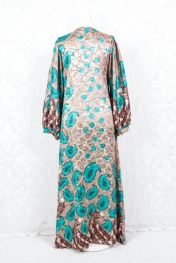 SALE Lola Long Wrap Dress - Vintage Indian Sari - Latte Shimmer Floral (M/L) 9 SALE Lola Long Wrap Dress - Vintage Indian Sari - Latte Shimmer Floral (M/L) -KIKIS Clothing Shop IMG 4309 f0e85aa8 dde4 46bd ac1a c2ca23ca3953