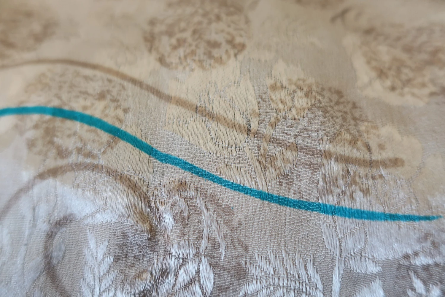 SALE Lola Long Wrap Dress - Vintage Indian Sari - Latte Shimmer Floral (M/L) 6 SALE Lola Long Wrap Dress - Vintage Indian Sari - Latte Shimmer Floral (M/L) - Image 6