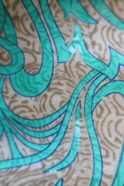 SALE Lola Long Wrap Dress - Vintage Indian Sari - Green & Beige Abstract (XL) -KIKIS Clothing Shop IMG 4449 ca703857 91c2 4d41 92aa 09a07cddbb22