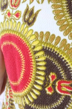 Vintage Mini Dress/Top - Bright Red & Yellow Mandala Sunflower - Size S -KIKIS Clothing Shop IMG 4836 9b493d33 950b 494c 8c7b dd598a953c99