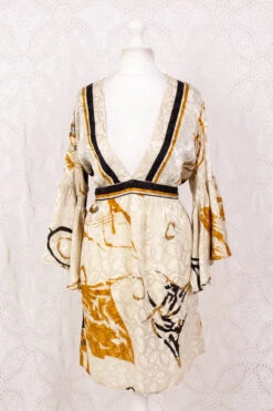 Pansy Mini Dress - Indian Sari - Circular Flounce Sleeve - Ivory, Honey & Raven Brushstroke Shimmer - Free Size M/L 12 Pansy Mini Dress - Indian Sari - Circular Flounce Sleeve - Ivory, Honey & Raven Brushstroke Shimmer - Free Size M/L -KIKIS Clothing Shop IMG 4884 d567faa9 2c7b 419d 813c ac6eec355f7e
