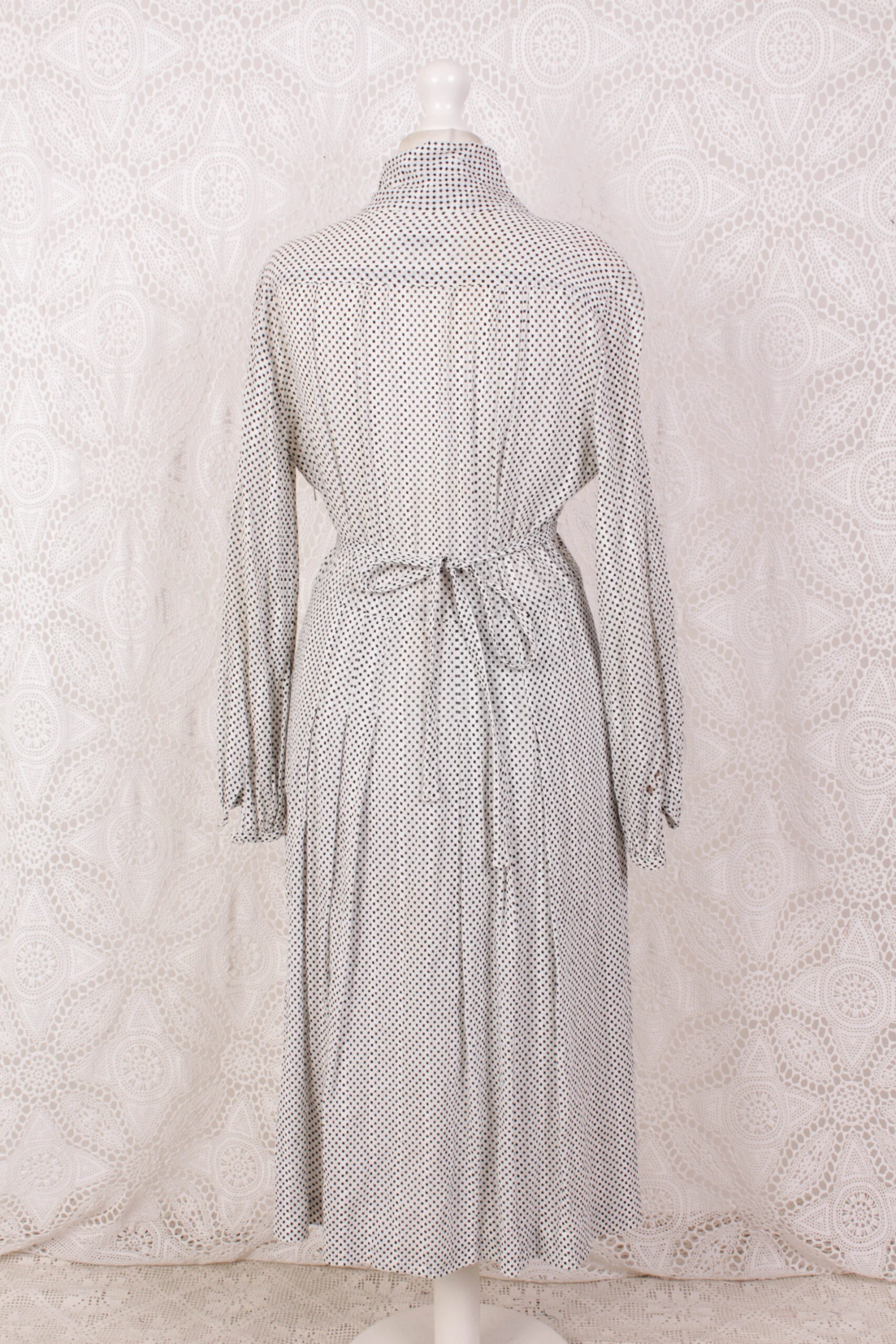 SALE Vintage Dress - Black & White Miniature Check - Size M/L 3 SALE Vintage Dress - Black & White Miniature Check - Size M/L - Image 3