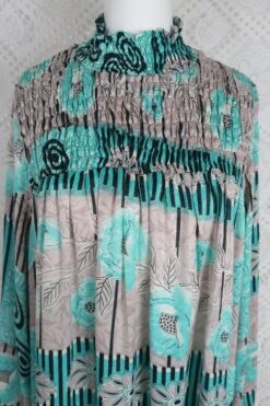 Mona Mini Dress - Vintage Indian Sari - Mauve & Aqua Floral - Free Size 8 Mona Mini Dress - Vintage Indian Sari - Mauve & Aqua Floral - Free Size -KIKIS Clothing Shop IMG 5246 77ed526d a42d 4999 a828 3a2720e46c32