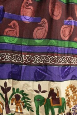 Mona Mini Dress - Vintage Indian Sari - Purple & Gold Illustrations - Free Size -KIKIS Clothing Shop IMG 5267B