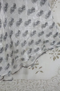 Sydney Mini Halter Dress - Salt White & Teal Mandala - Vintage Sari - S/M -KIKIS Clothing Shop IMG 5268 c13eb502 7846 4bbd 8cbd 6ee9299b3073