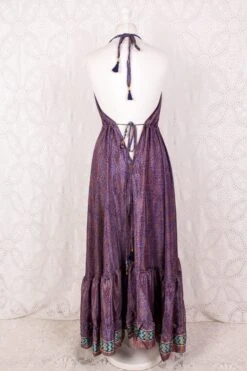 Blossom Halter-Neck Maxi Dress - Sapphire & Golden Amber Floral Paisley - Free Size XL -KIKIS Clothing Shop IMG 5352 5e93e74e 7fcd 4497 af04 9ab55566cec1